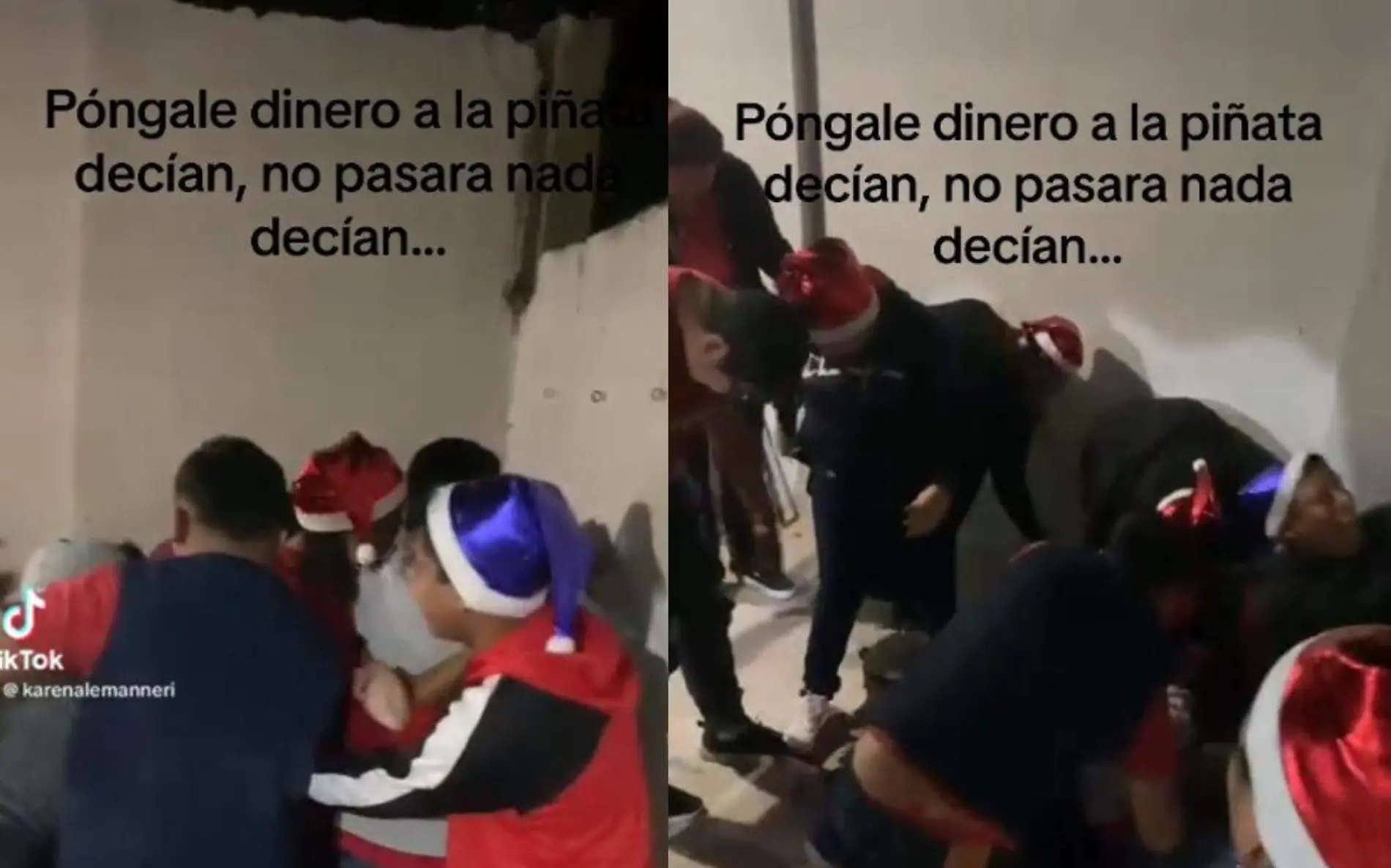 Rellenan de dinero una piñata en Tampico y la posada se sale de control Captura de pantalla TikTok